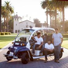 Auro Robotics self-driving shuttle team at Santa Clara University, 2016